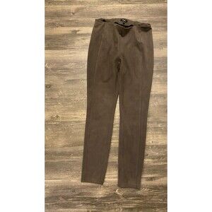 Womens Size Small Premise Mocha Brown Coffee Faux Leather Stretch Leggings